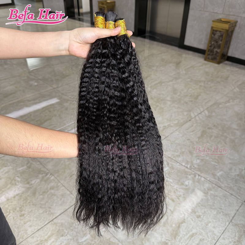 Befa Hair Kinky Straight Human Bulk Hair Boho Braiding Brazilian Bundles Vendors No Weft Braiding Hair in Bulk
