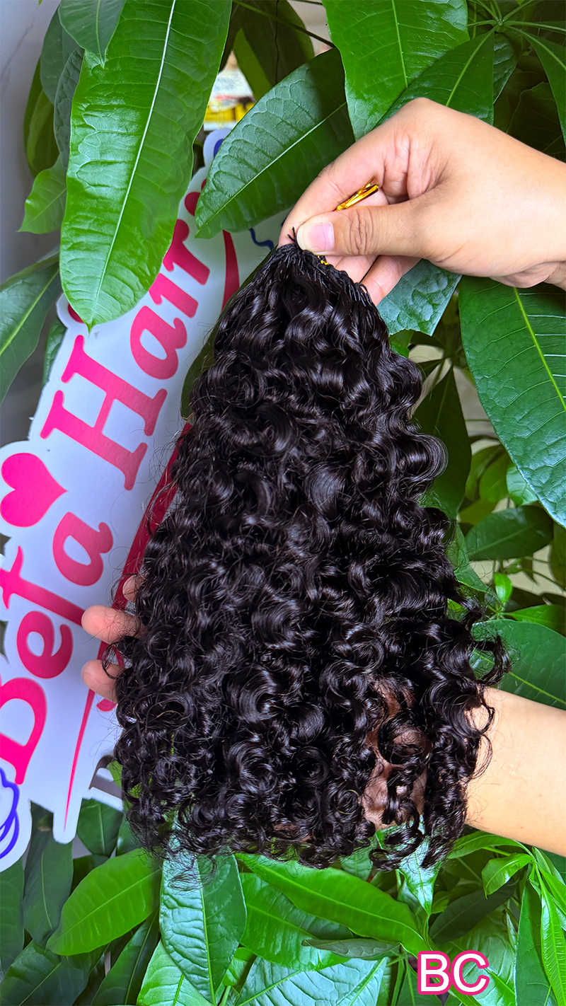 Befa Hair Wholesale Burmese Curly Cuticle Aligne Hair Crochet Extensions Miracle Wefts Human Hair Extensions Natural Black