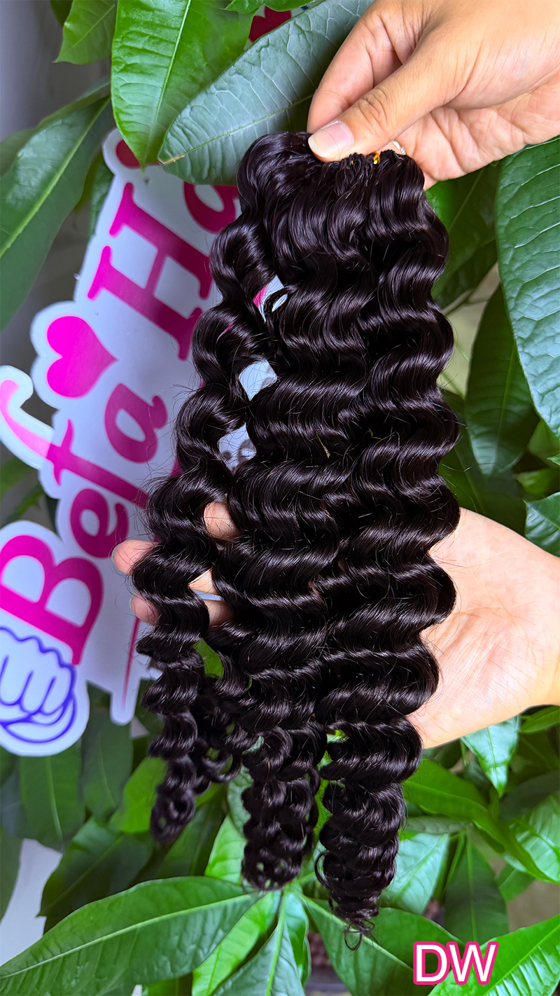 Befa Hair Wholesale Deep Wave Cuticle Aligne Hair Crochet Extensions Miracle Wefts Human Hair Extensions Natural Black