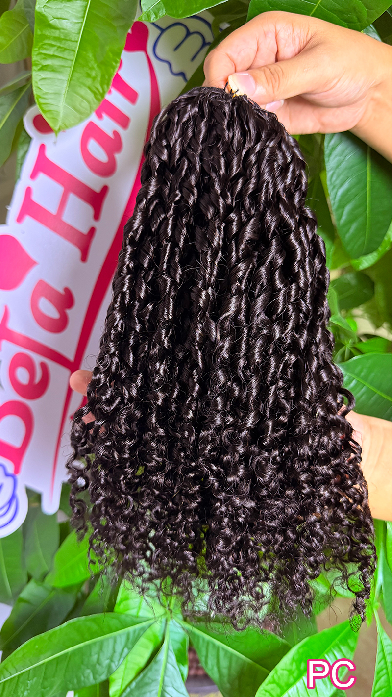Befa Hair Wholesale Pixie Curly Cuticle Aligne Hair Crochet Extensions Miracle Wefts Human Hair Extensions Natural Black
