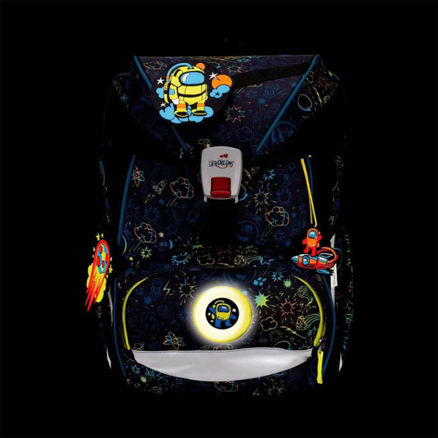 Schoolbag safety warning light