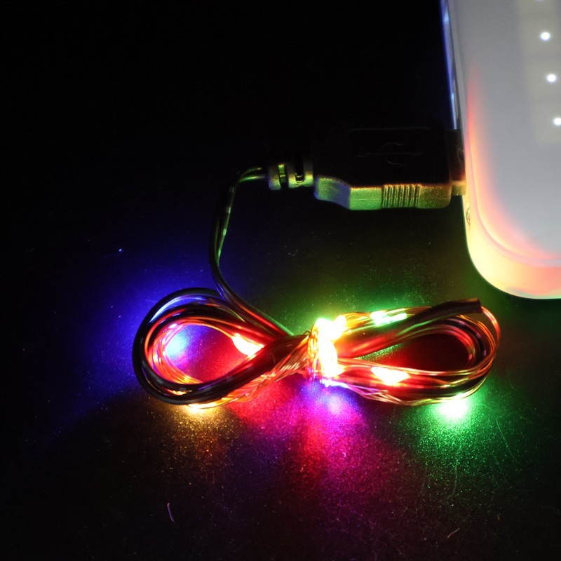 USB-Powered Multi-Color Copper Wire LED String Lights