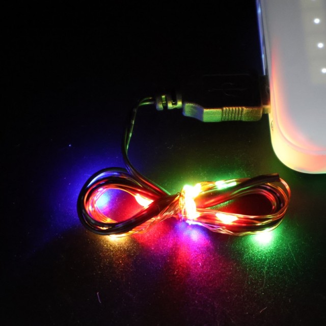 USB-Powered Multi-Color Copper Wire LED String Lights