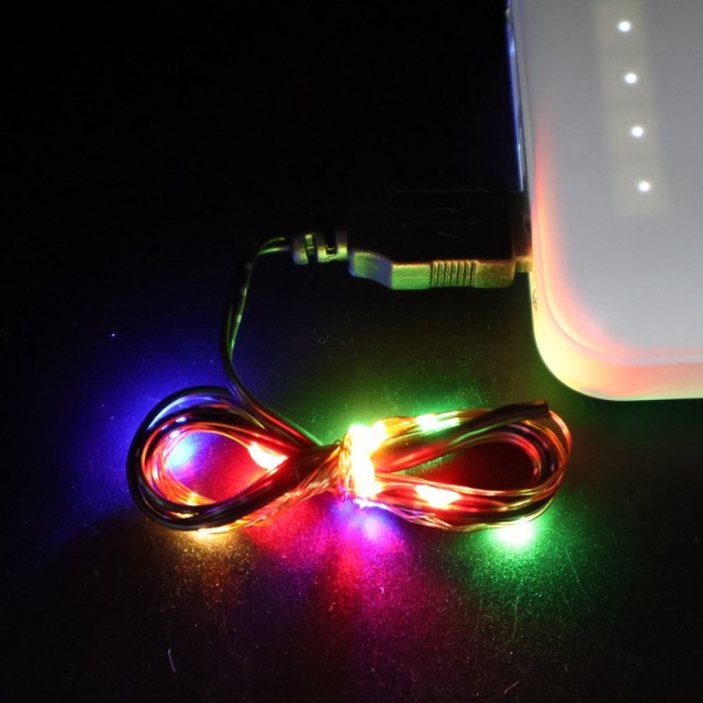 USB-Powered Multi-Color Copper Wire LED String Lights