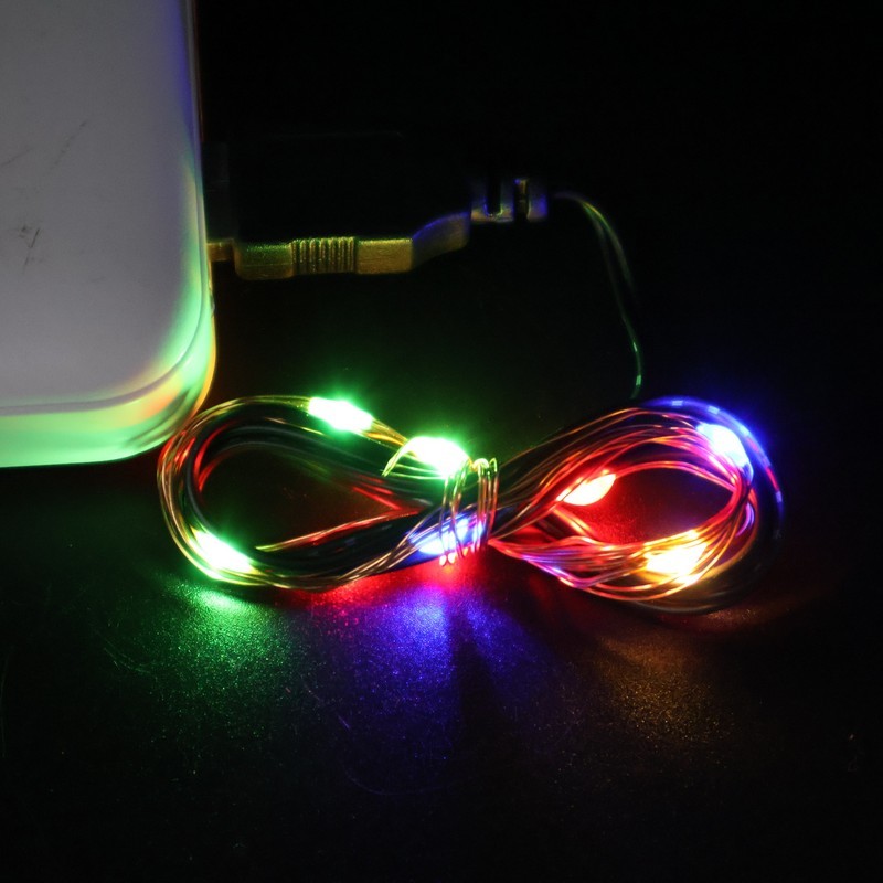 USB-Powered Multi-Color Copper Wire LED String Lights