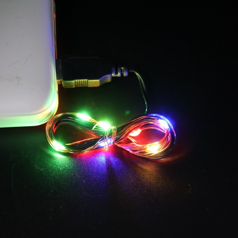 USB-Powered Multi-Color Copper Wire LED String Lights