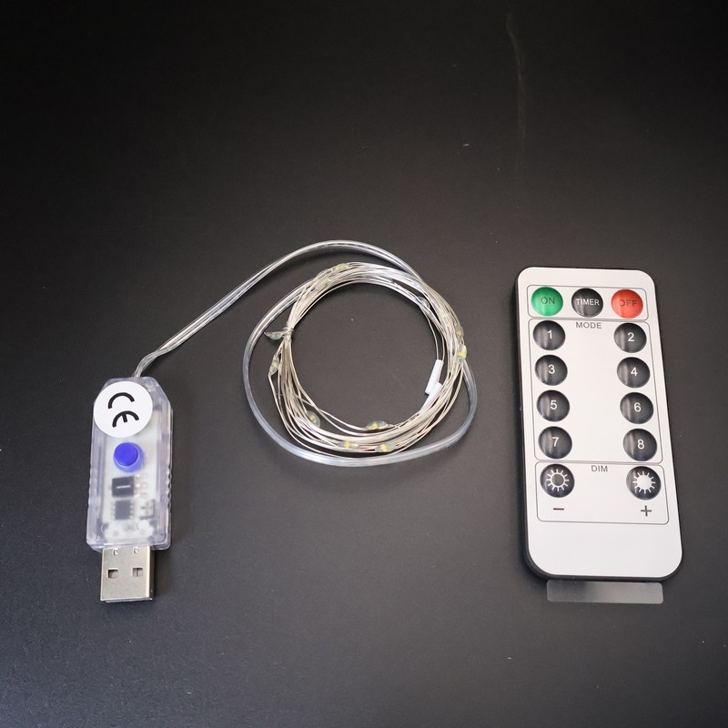 USB Powered Copper Wire String Lights with Remote Control