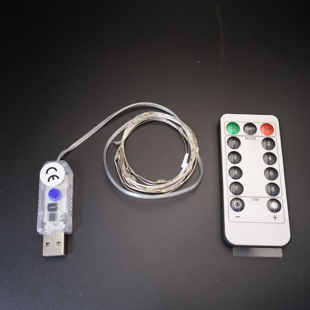 USB Powered Copper Wire String Lights with Remote Control
