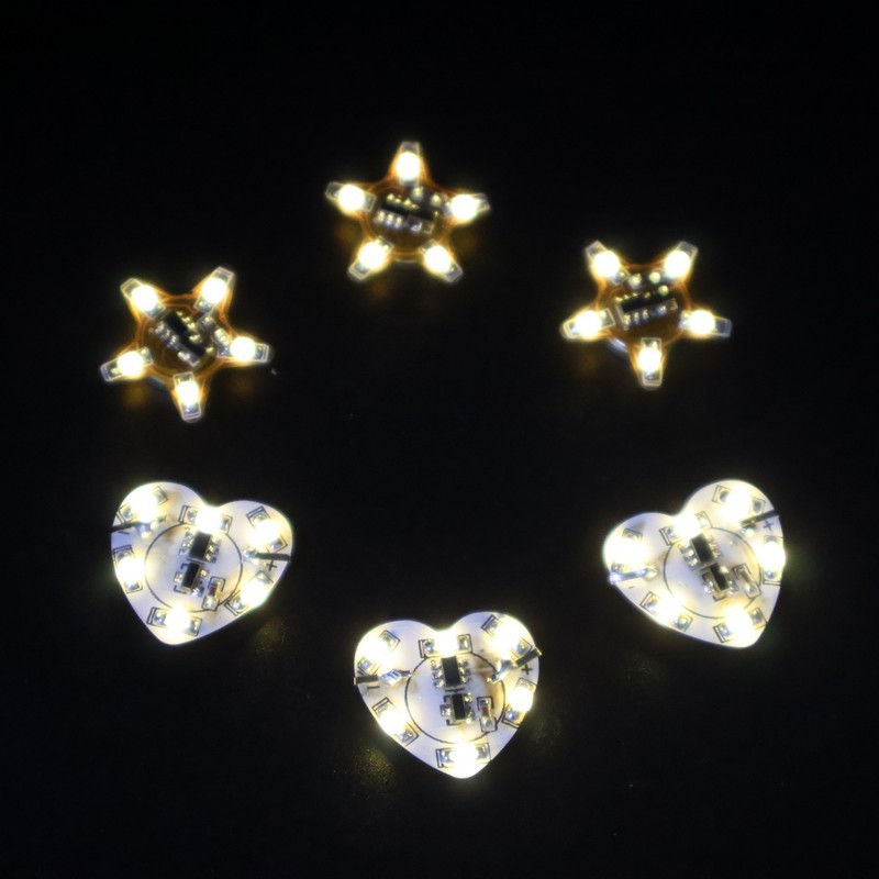 Mini Heart Star Shape LED Light Module Warm White SMD LED Circuit Board for DIY Crafts Wedding Party Decoration