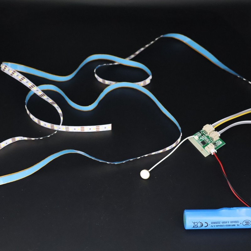 Rechargeable Touch Sensor LED Strip Light Kit with 18650 Li-ion Battery
