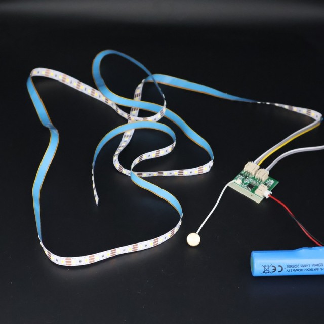 Rechargeable Touch Sensor LED Strip Light Kit with 18650 Li-ion Battery