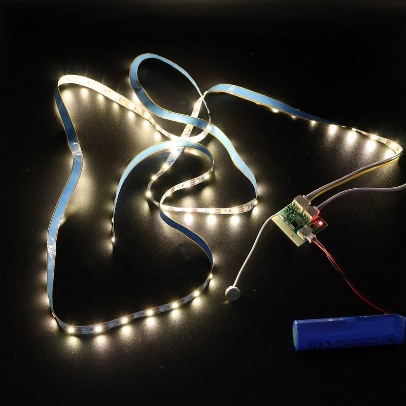 Rechargeable Touch Sensor LED Strip Light Kit with 18650 Li-ion Battery
