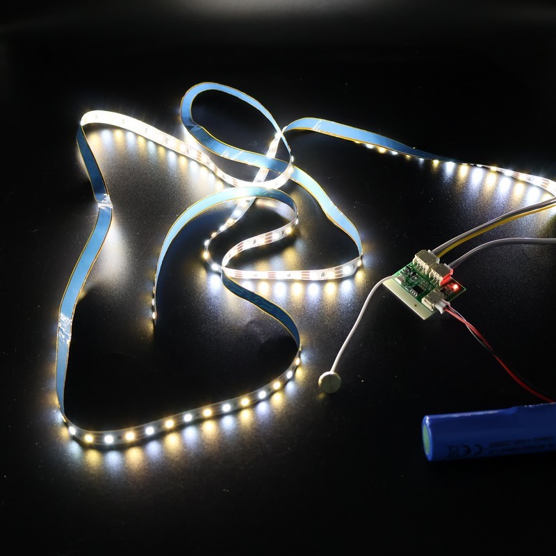 Rechargeable Touch Sensor LED Strip Light Kit with 18650 Li-ion Battery