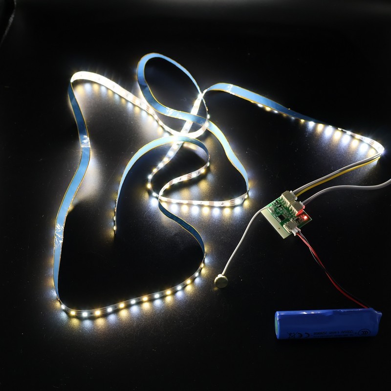 Rechargeable Touch Sensor LED Strip Light Kit with 18650 Li-ion Battery