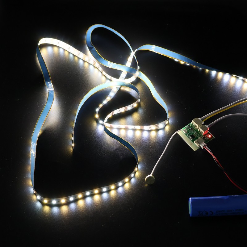 Rechargeable Touch Sensor LED Strip Light Kit with 18650 Li-ion Battery