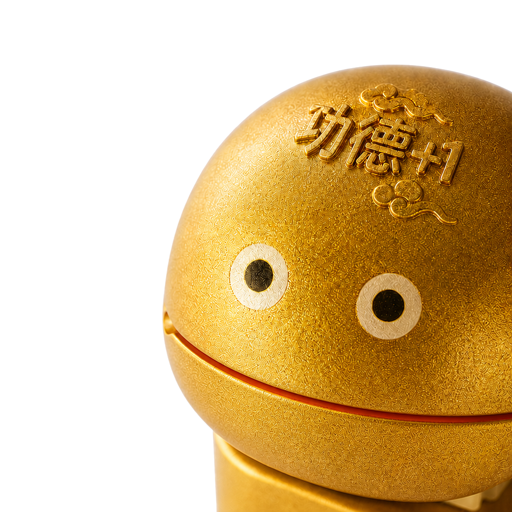 Golden Merit Plus 1 Electronic Wooden Fish Keychain