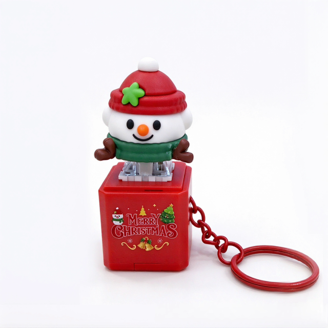 Christmas Sound Light Button Keychain