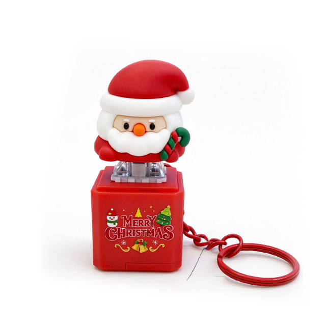 Christmas Sound Light Button Keychain