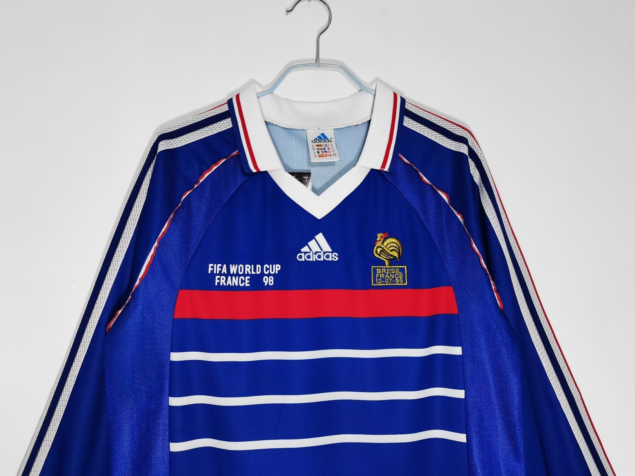 Long sleeves: 1998 season France home retro final version