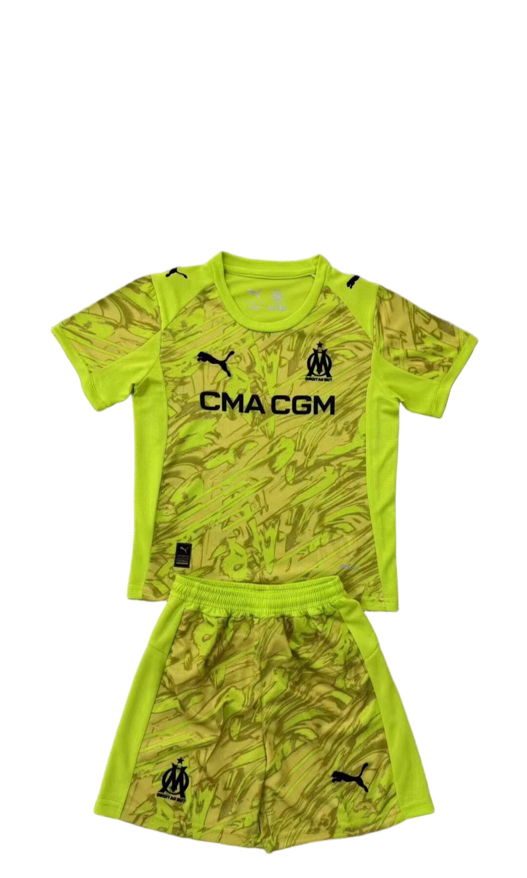 Marseille 25/26 Season Yellow Goalkeeper Kids Kit