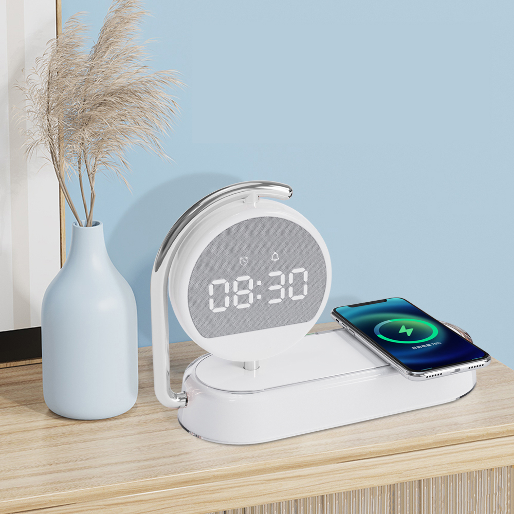 Wireless Charger Alarm Clock with Night Light - product view 2