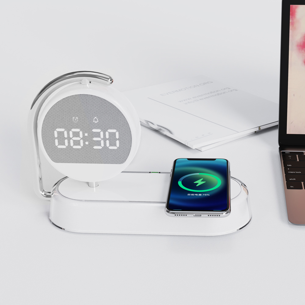 Wireless Charger Alarm Clock with Night Light - product view 6
