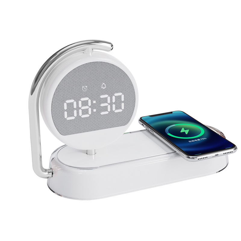 Wireless Charger Alarm Clock with Night Light - product view 5