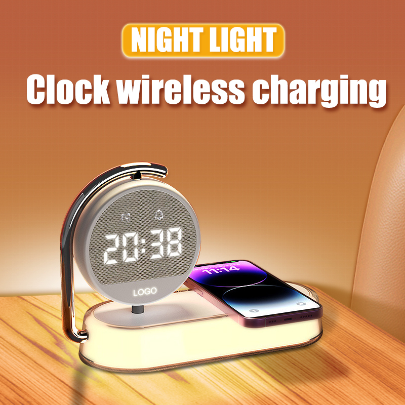 Wireless Charger Alarm Clock with Night Light