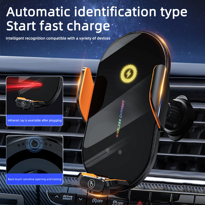 Car Wireless Charger Mount with Light-Up Logo - product view 2