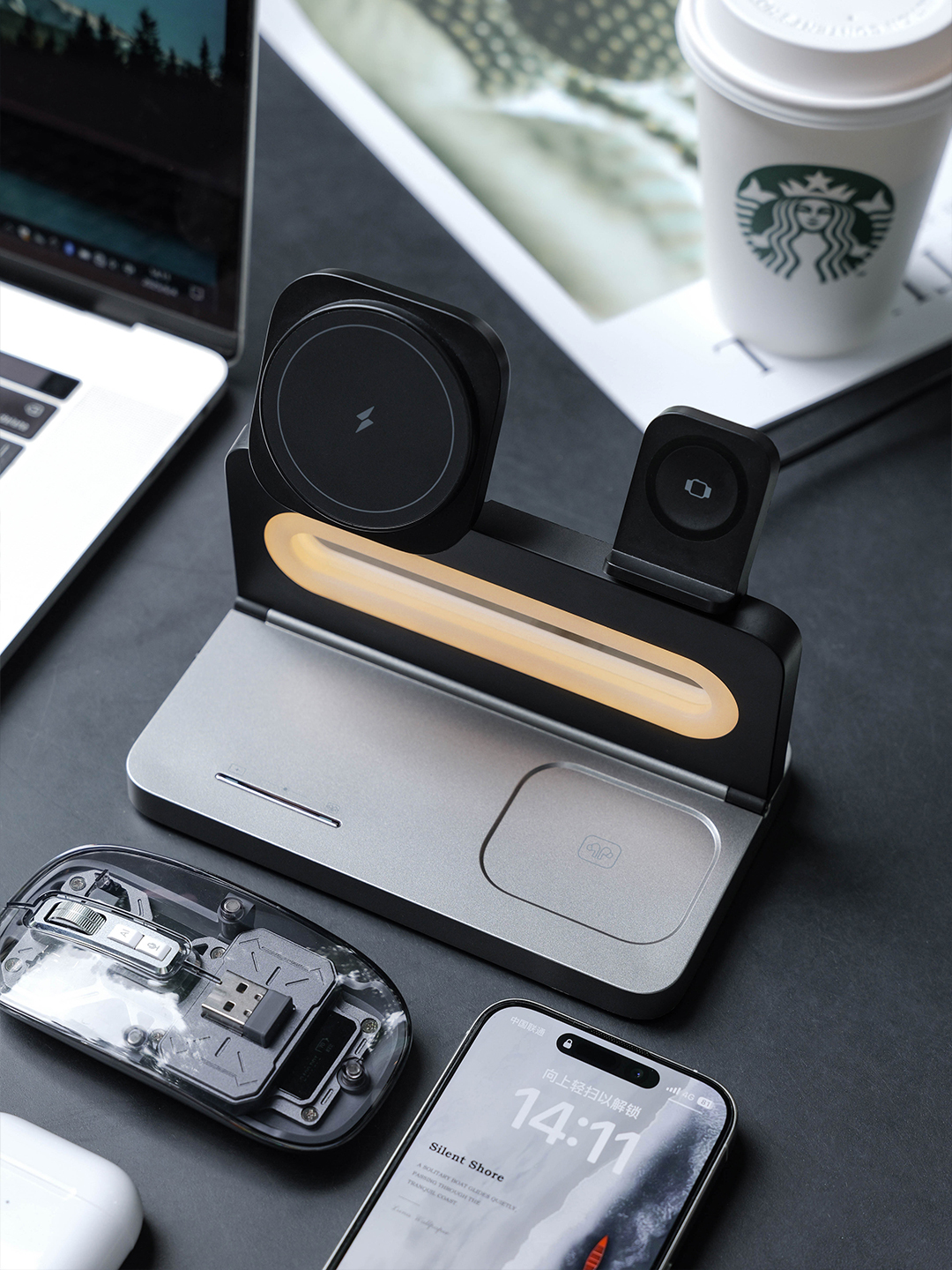Custom Wireless Charging and Transparent Mouse Gift Set