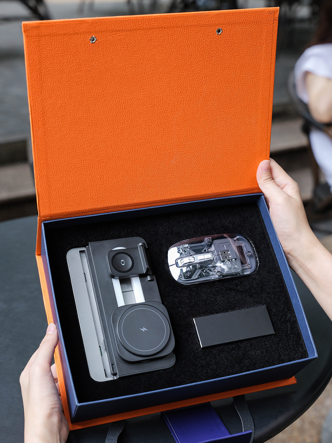 Custom Wireless Charging and Transparent Mouse Gift Set