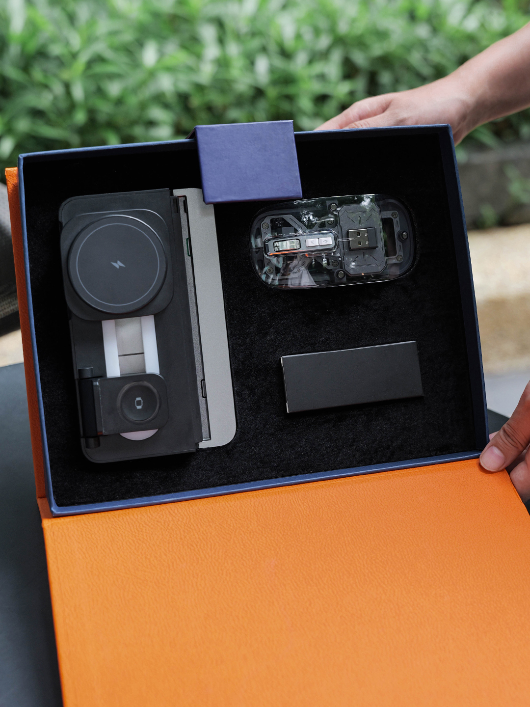 Custom Wireless Charging and Transparent Mouse Gift Set