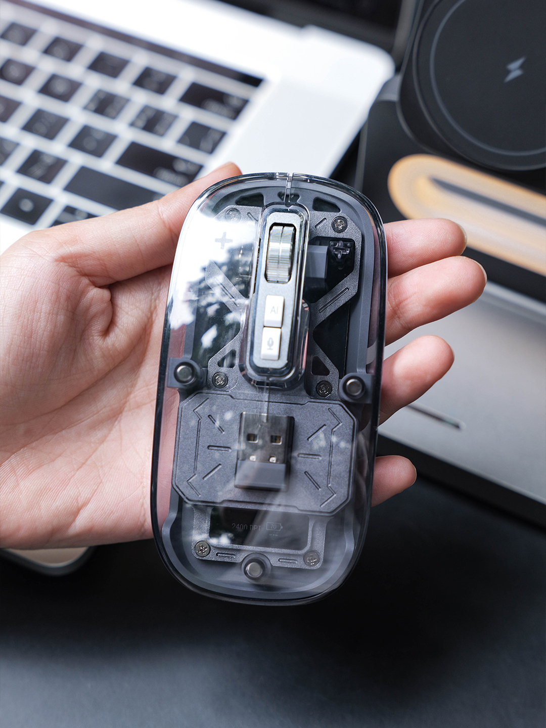 Custom Wireless Charging and Transparent Mouse Gift Set