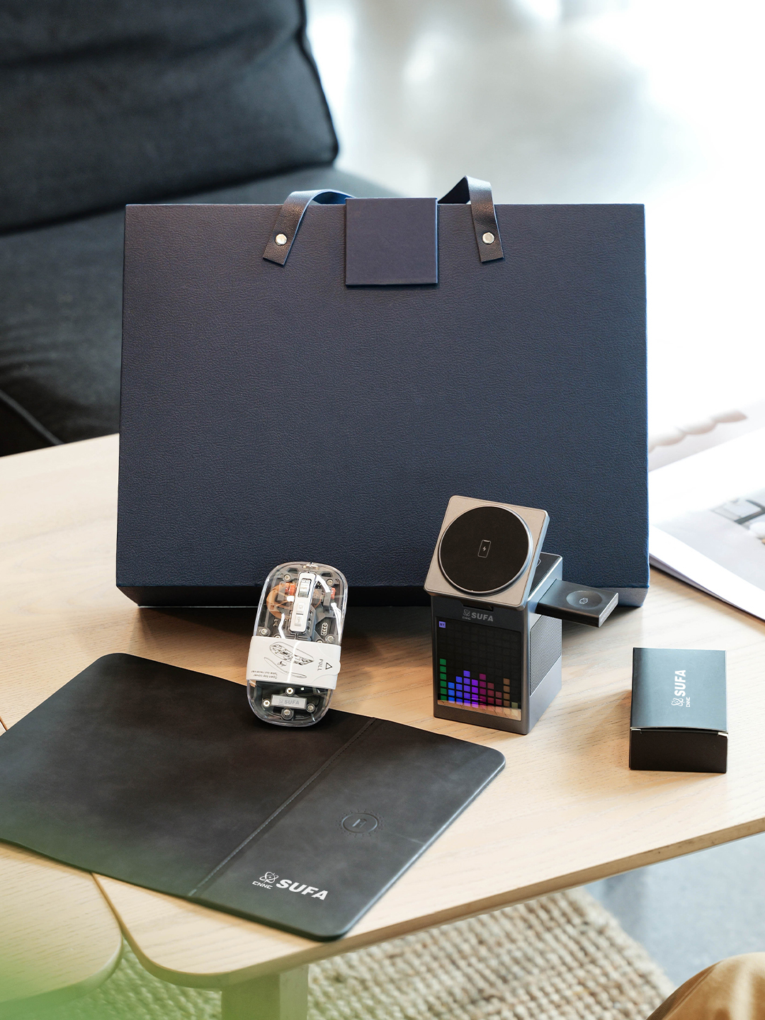 Custom Wireless Tech Gift Set with Mouse Pad and Power Bank