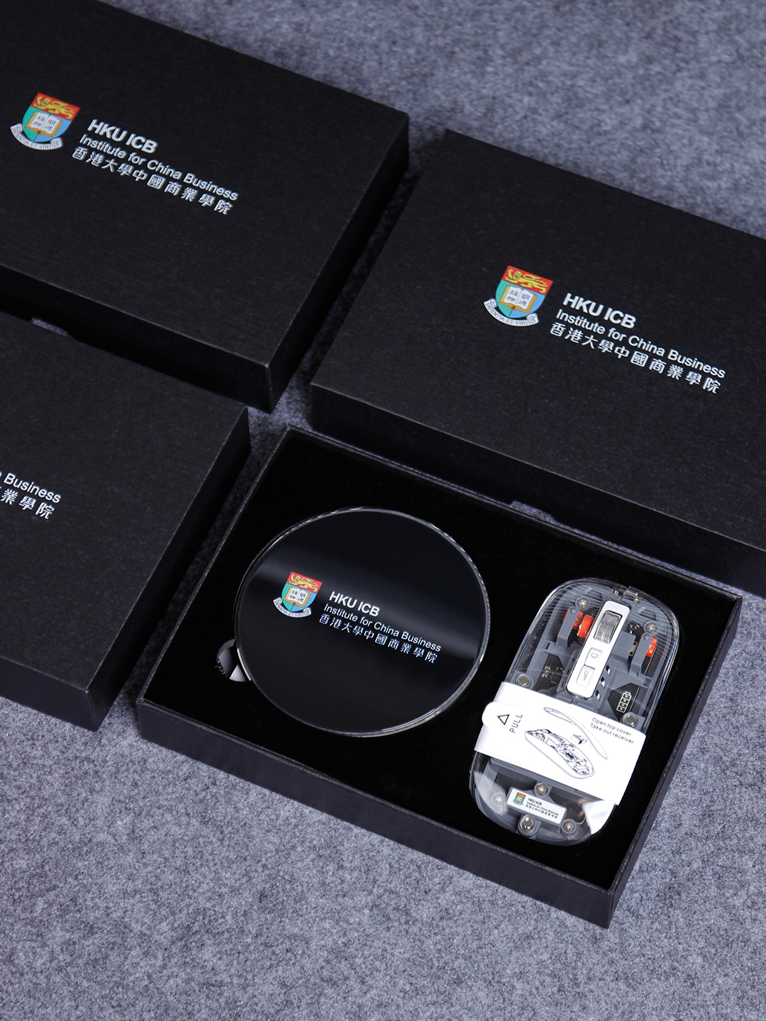 Custom Wireless Charger and Transparent Mouse Gift Set