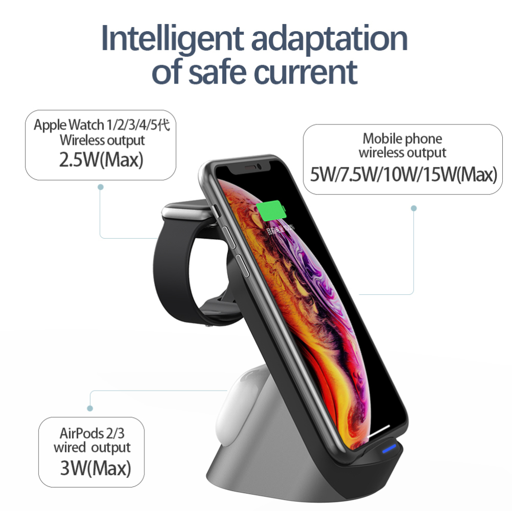 LC0206  3-in-1 Standing Wireless Charger – Corporate Gift Set
