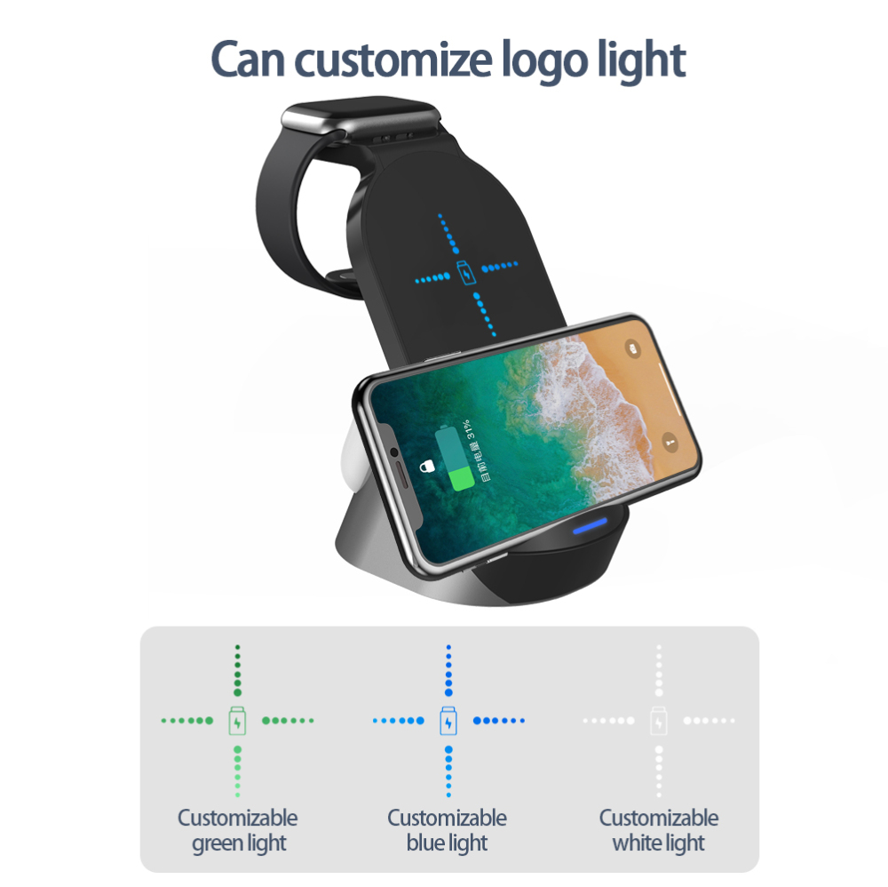 LC0206  3-in-1 Standing Wireless Charger – Corporate Gift Set