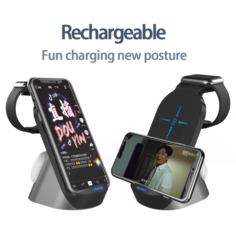 LC0206  3-in-1 Standing Wireless Charger – Corporate Gift Set