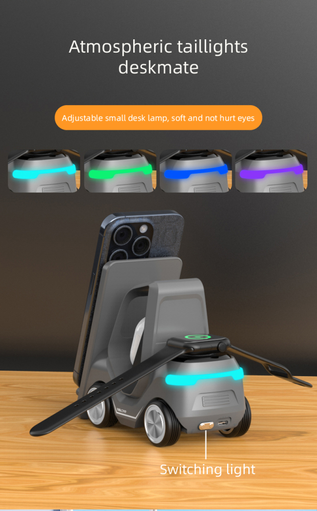 T20S Car-Shaped 3-in-1 Wireless Charger Gift Set — Fast Charging for Phone, Smartwatch & Earbuds | Premium Custom Corporate Gift Box