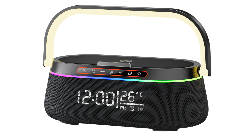 HT-548 Bluetooth Speaker Wireless Charger with Clock – Premium Corporate Gift Set