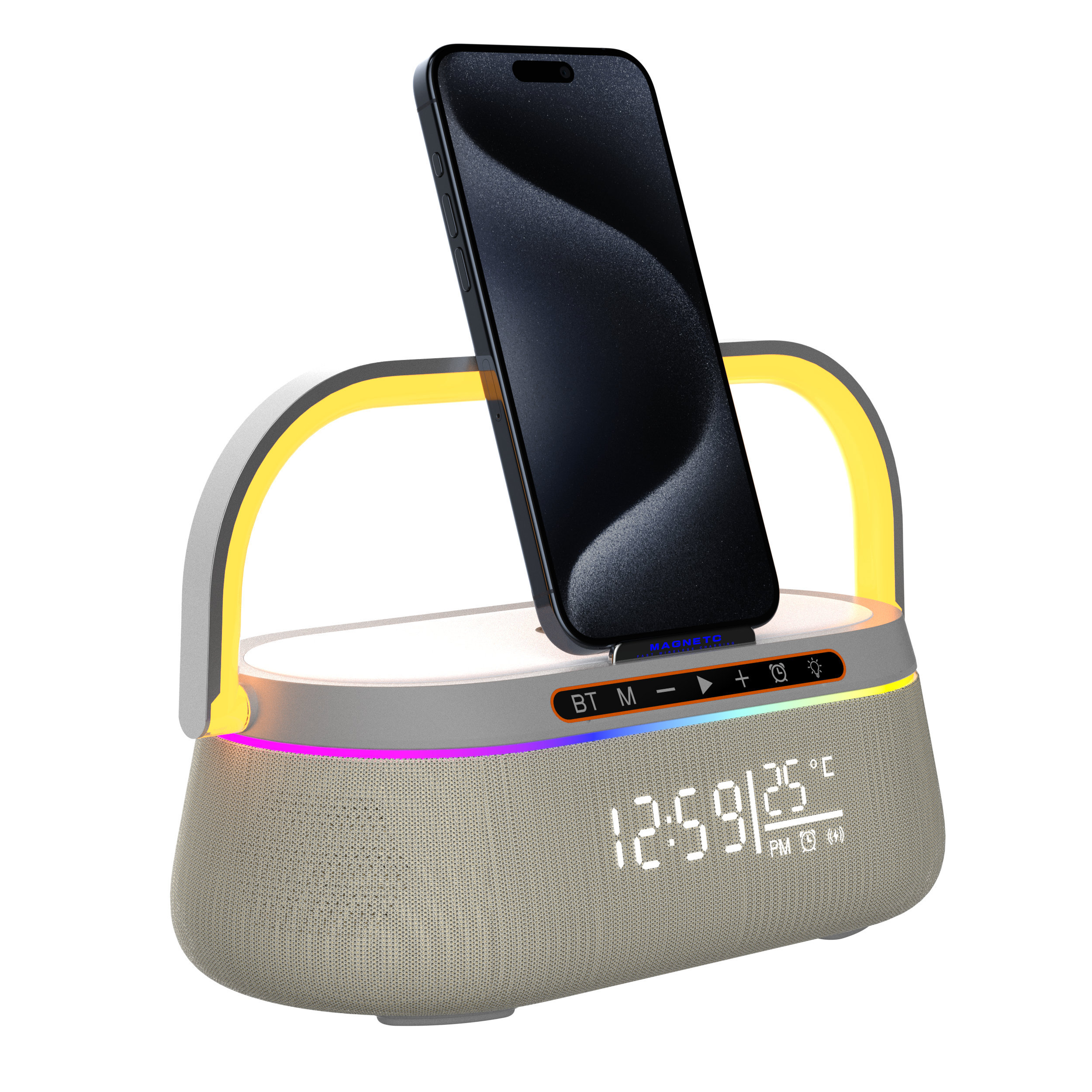 Custom HT-548 Speaker Wireless Charger with Clock