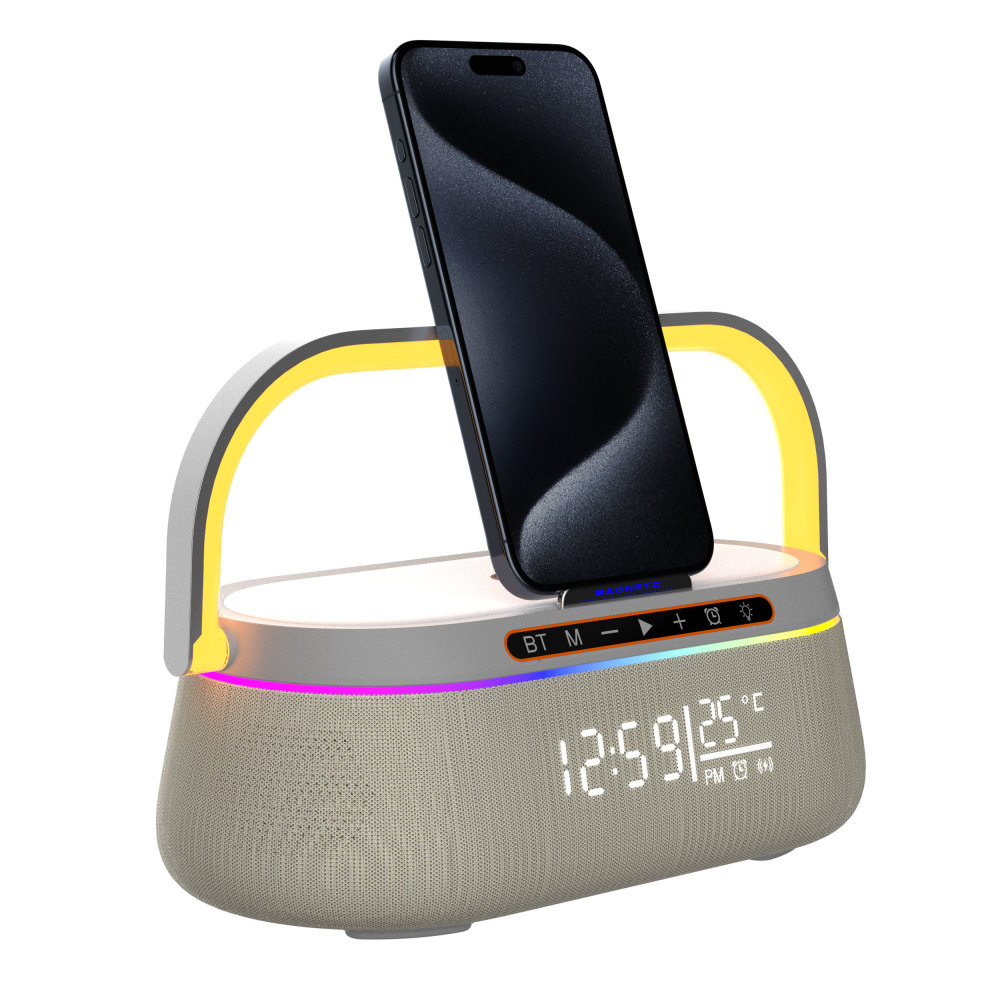 HT-548 Bluetooth Speaker Wireless Charger with Clock – Premium Corporate Gift Set