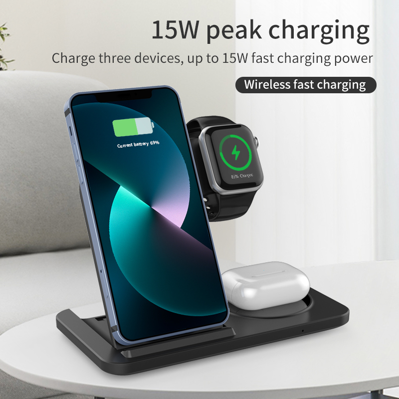 LC-0234 Foldable 3-in-1 Wireless Charging Station – Premium Corporate Gift Set