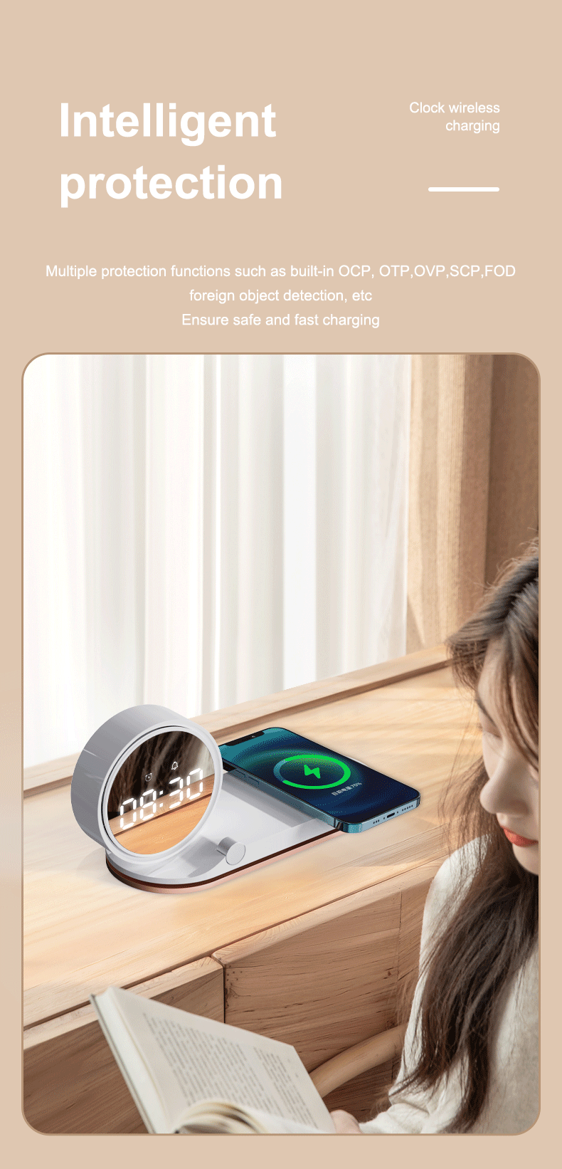 LC-0208  3-in-1 Wireless Charging Station with LED Clock & Night Light – Premium Corporate Gift Set