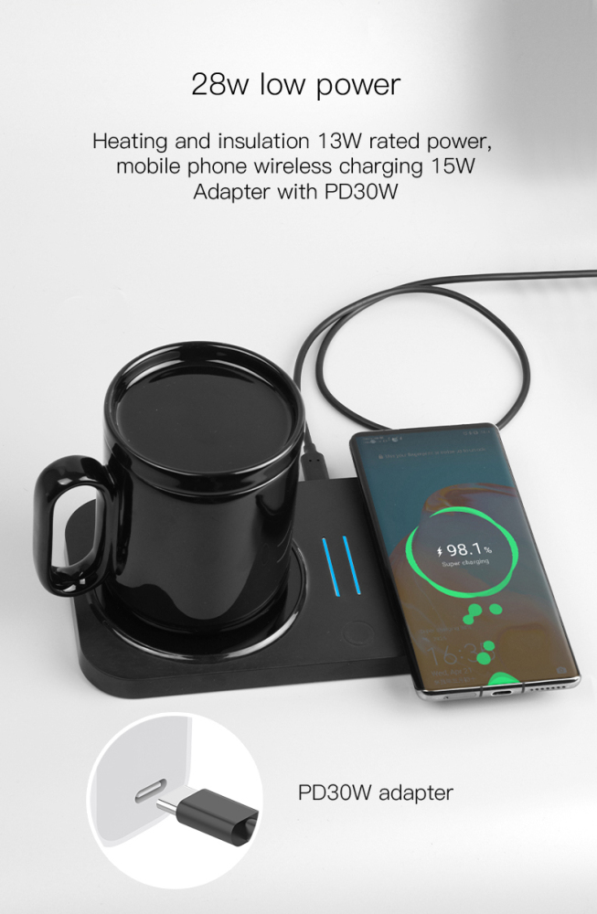 HC-809 4-in-1 Wireless Charging Station with Fast Drink Warmer – Premium Corporate Gift Set