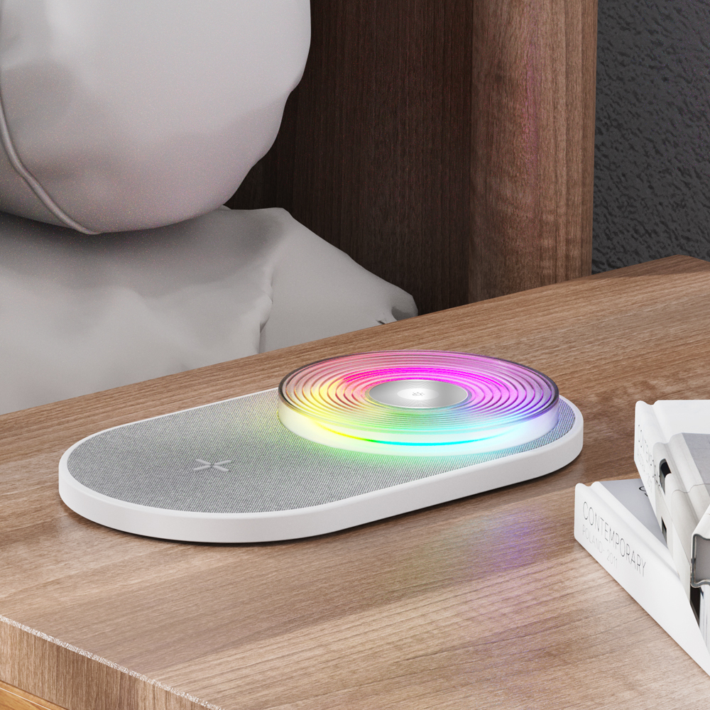 LC-0209/K29T Fabric Surface Wireless Charger with Ambient Light – Premium Corporate Gift Set