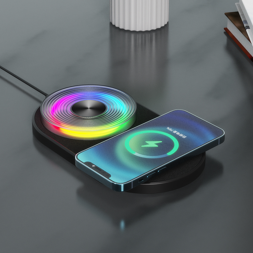 LC-0209/K29T Fabric Surface Wireless Charger with Ambient Light – Premium Corporate Gift Set