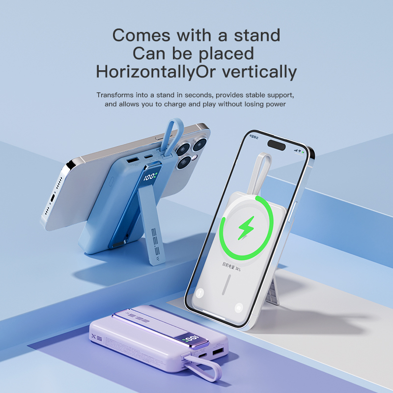 X5 Magnetic Stand Power Bank with Cable - product view 4