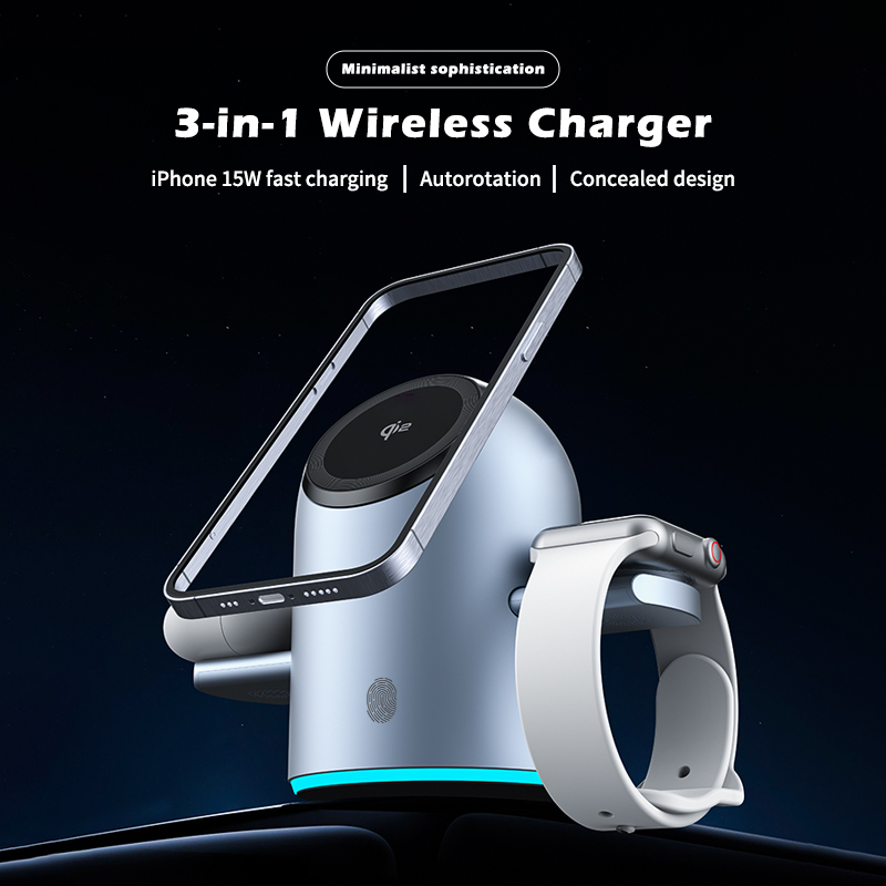 S9 Auto-Rotating 3-in-1 Wireless Charger - product view 6