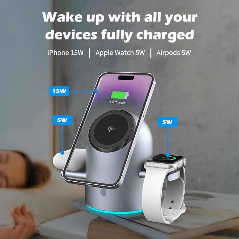 S9 Auto-Rotating 3-in-1 Wireless Charger - product view 7